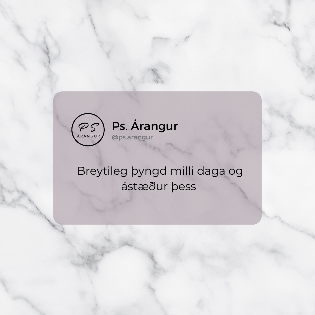 Þyngdin þín getur breyst á nokkrum klst og getur því verið mjög breytileg á milli daga👇🏻